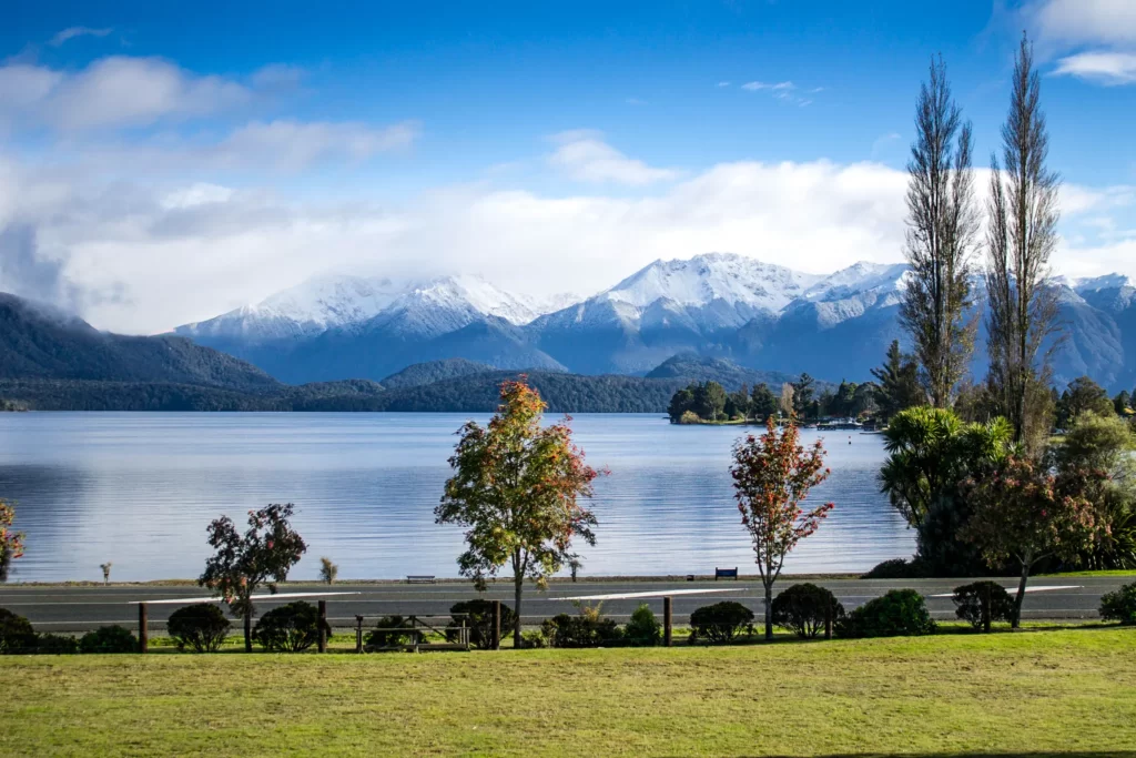 Murchison Mountains view from Te Anau Lakeview Holiday Park
